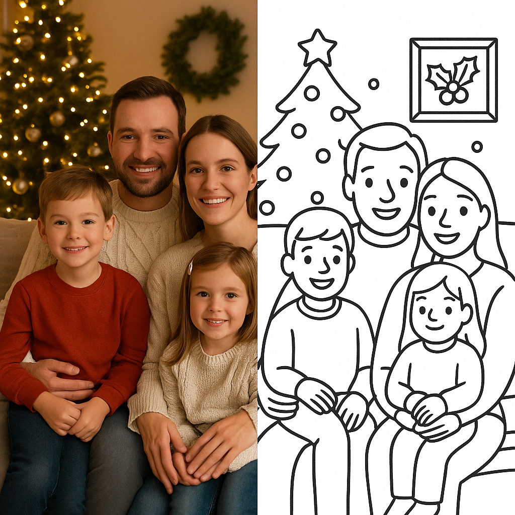 Christmas family photo transformation